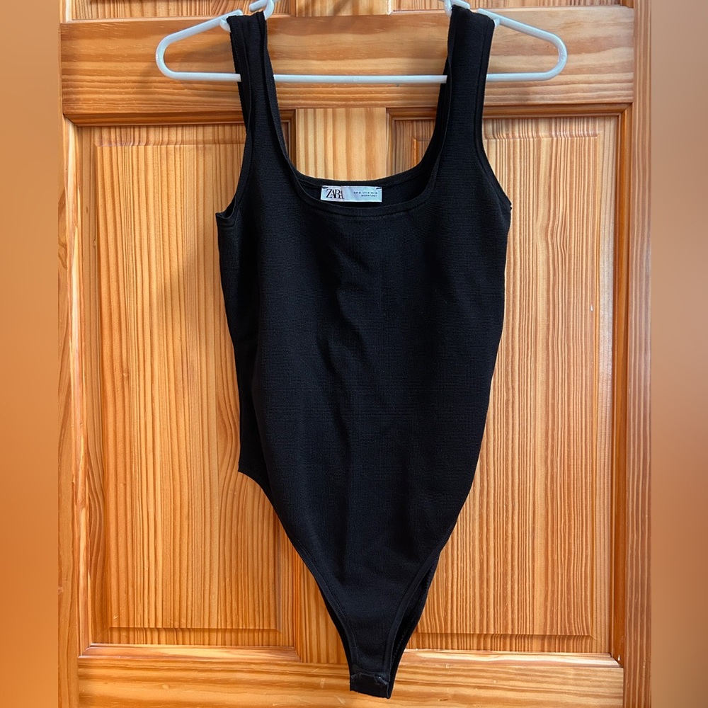 Zara Sleek Black Bodysuit